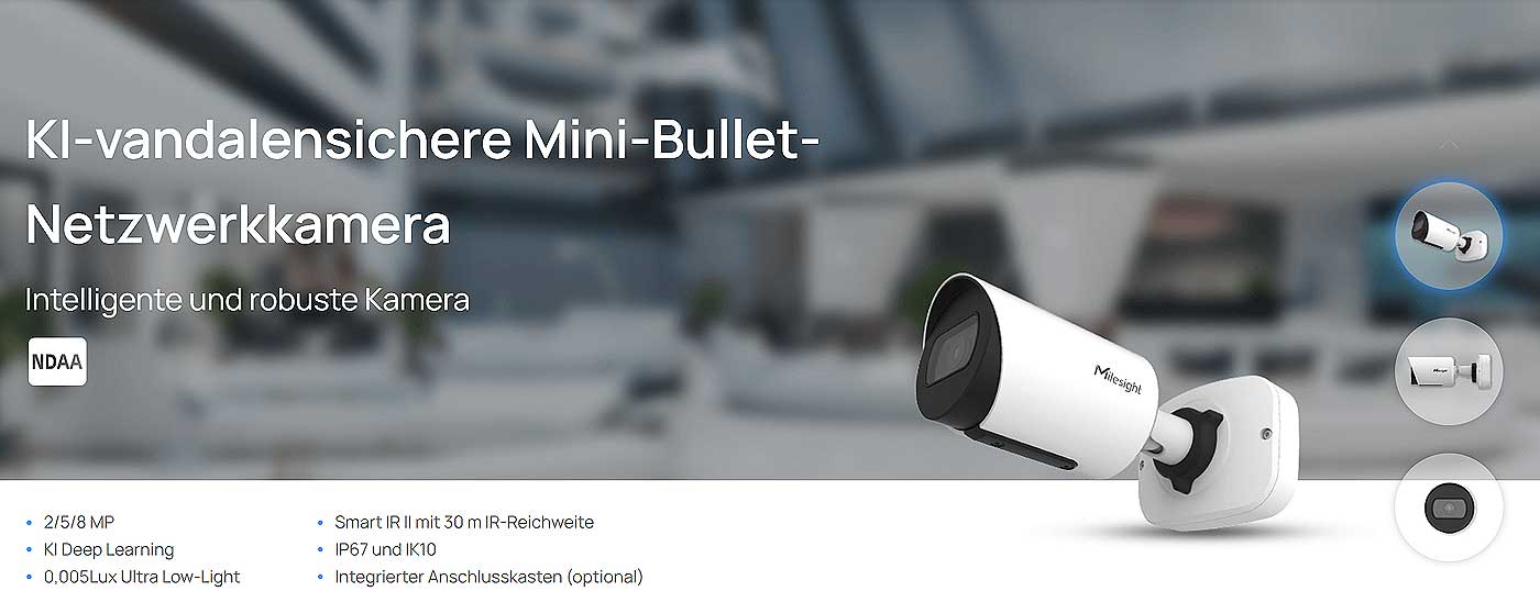 KI-vandalensichere Mini-Bullet-Netzwerkkamera
