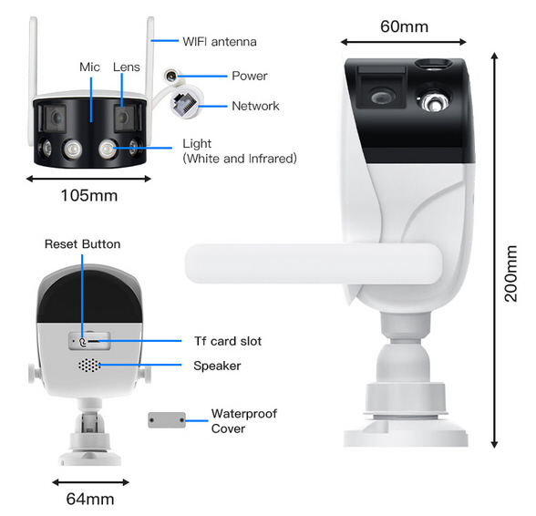 LCS-180° Wi-Fi-Dual-Optik-Kamera P400