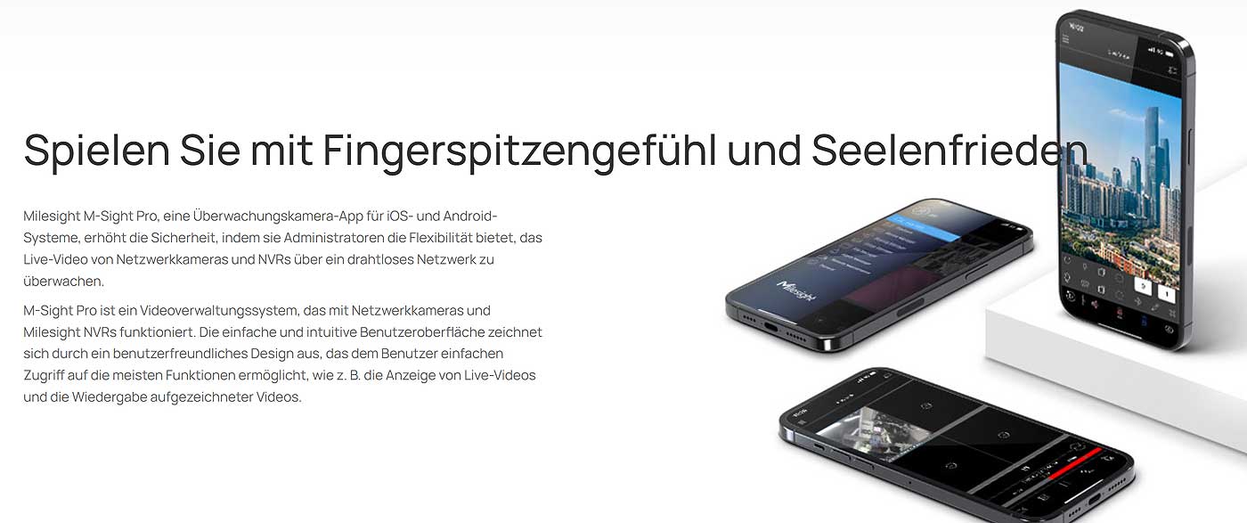 Milesight M-Sight Pro Überwachungskamera-App für iOS- und Android-Systeme