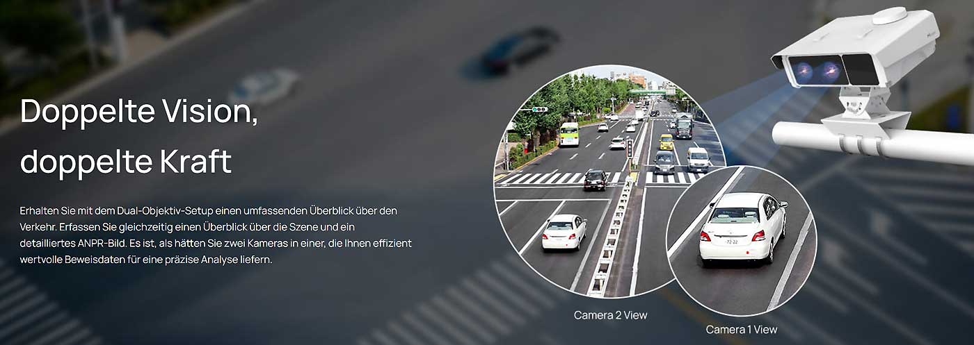 Umfassender Überblick über den Verkehr dank Dual-Objektiv-Setup