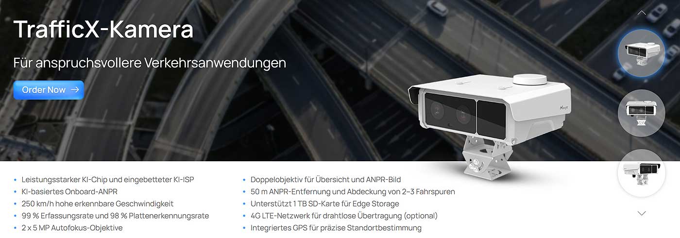 TrafficX-Kamera für anspruchsvollere Verkehrsanwendungen